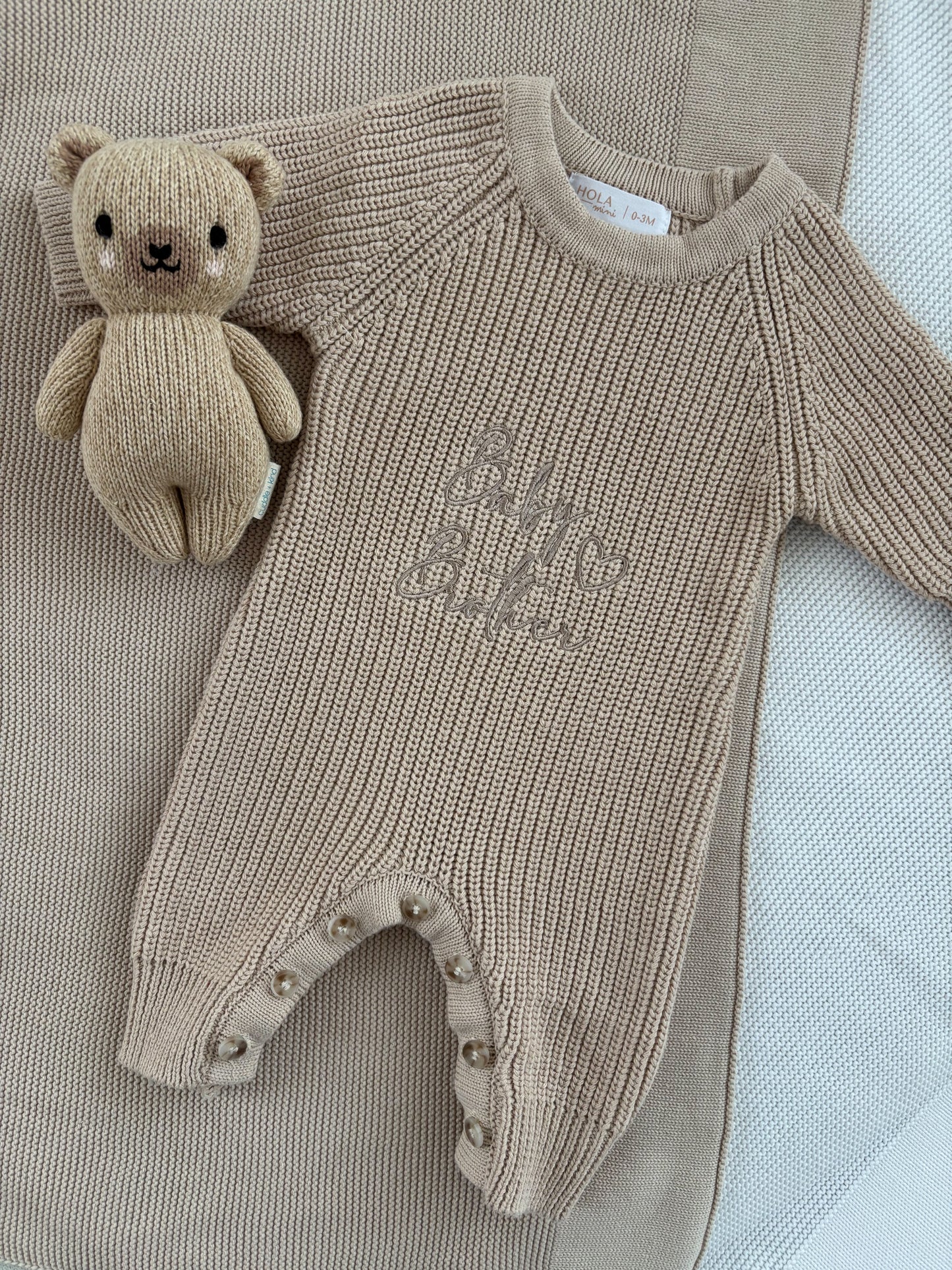 Overall in Beige „Baby Brother“ – Größe 0-3 Monate