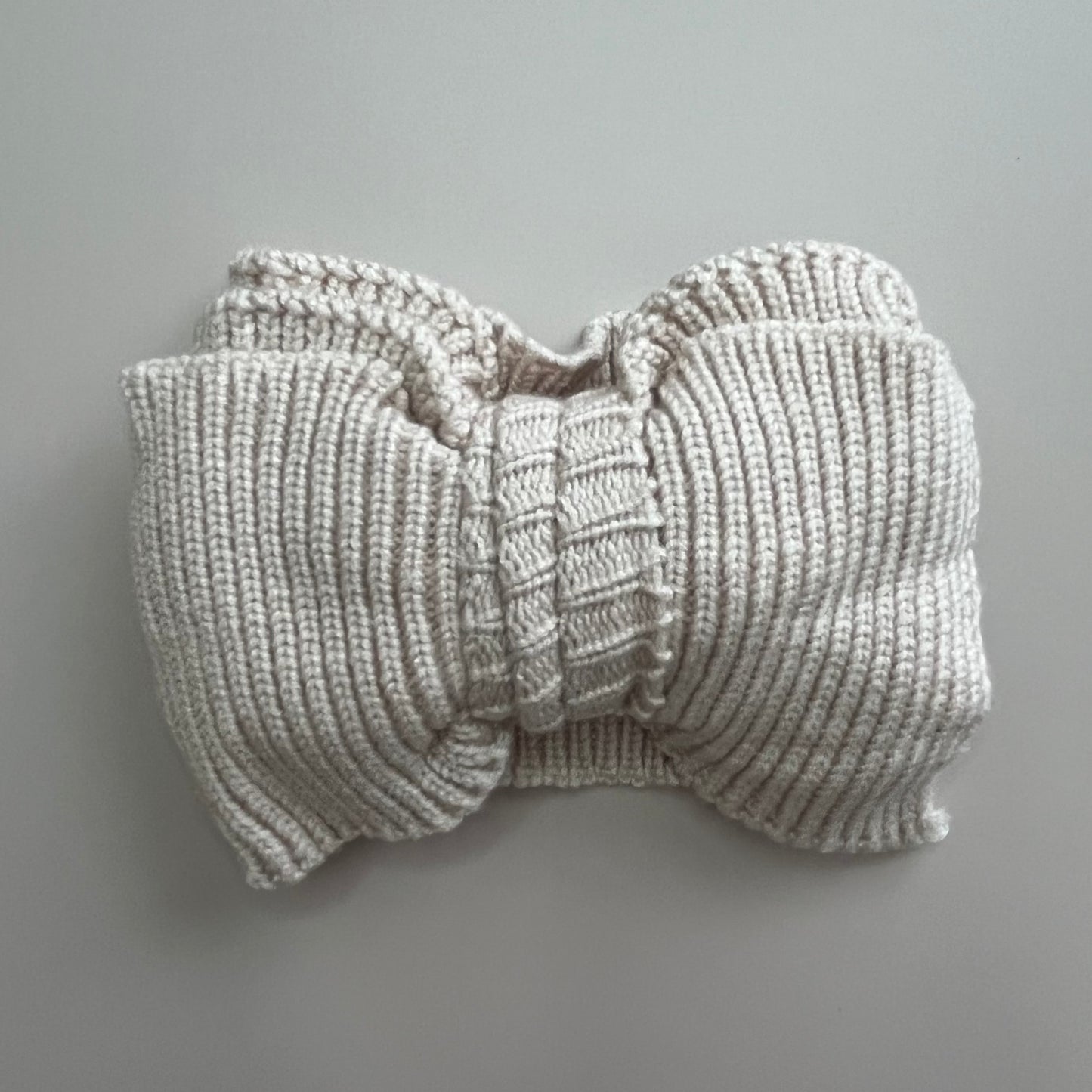 Haarband mit Schleife aus Rippstrick | Beige