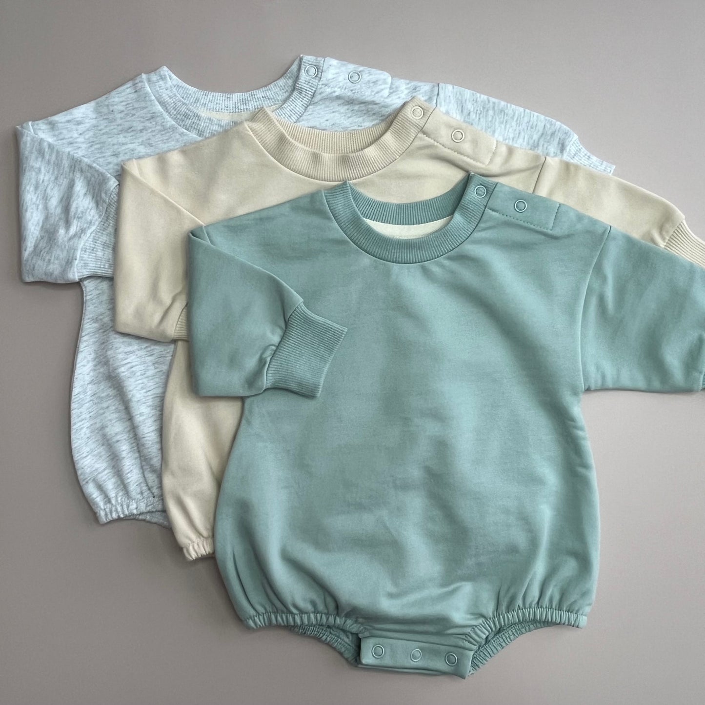 Langarm Strampler | Grau