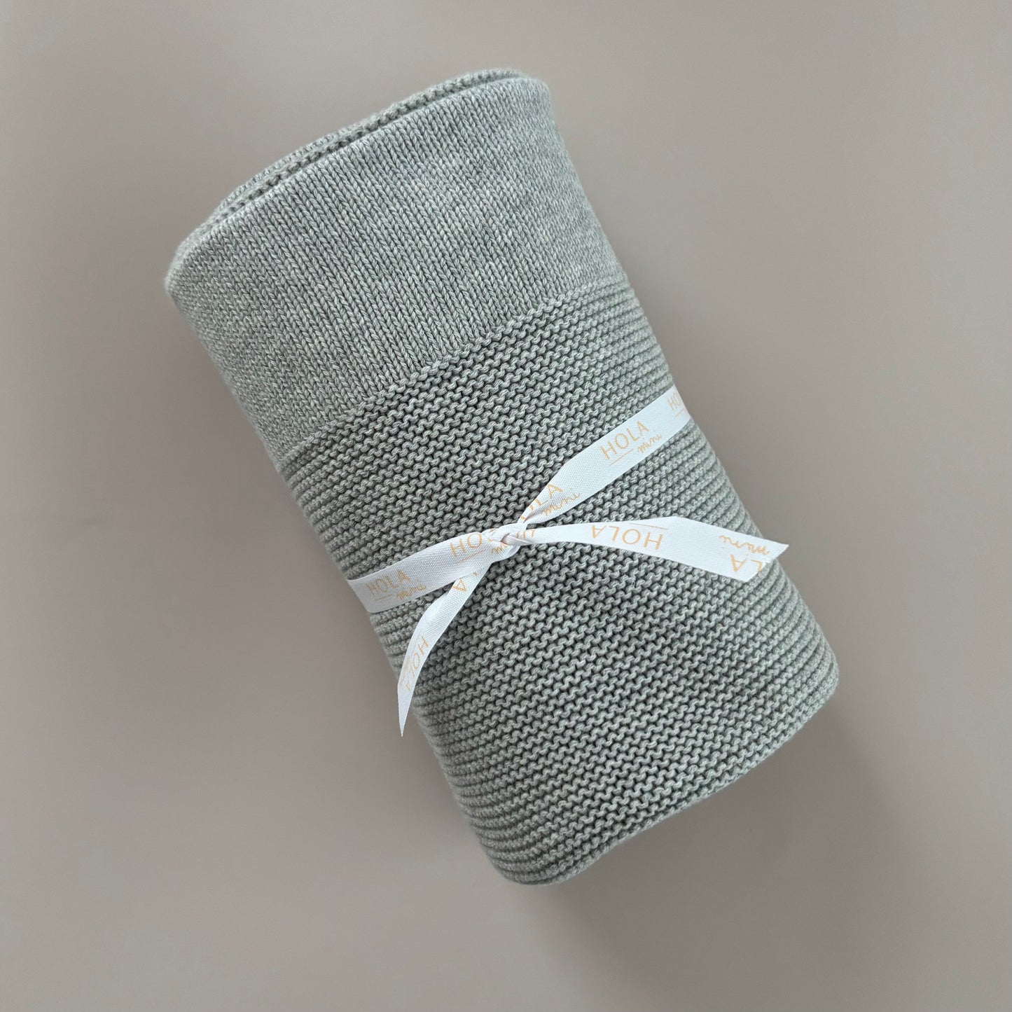 Baby-Strickdecke mit Bordüre | Grau