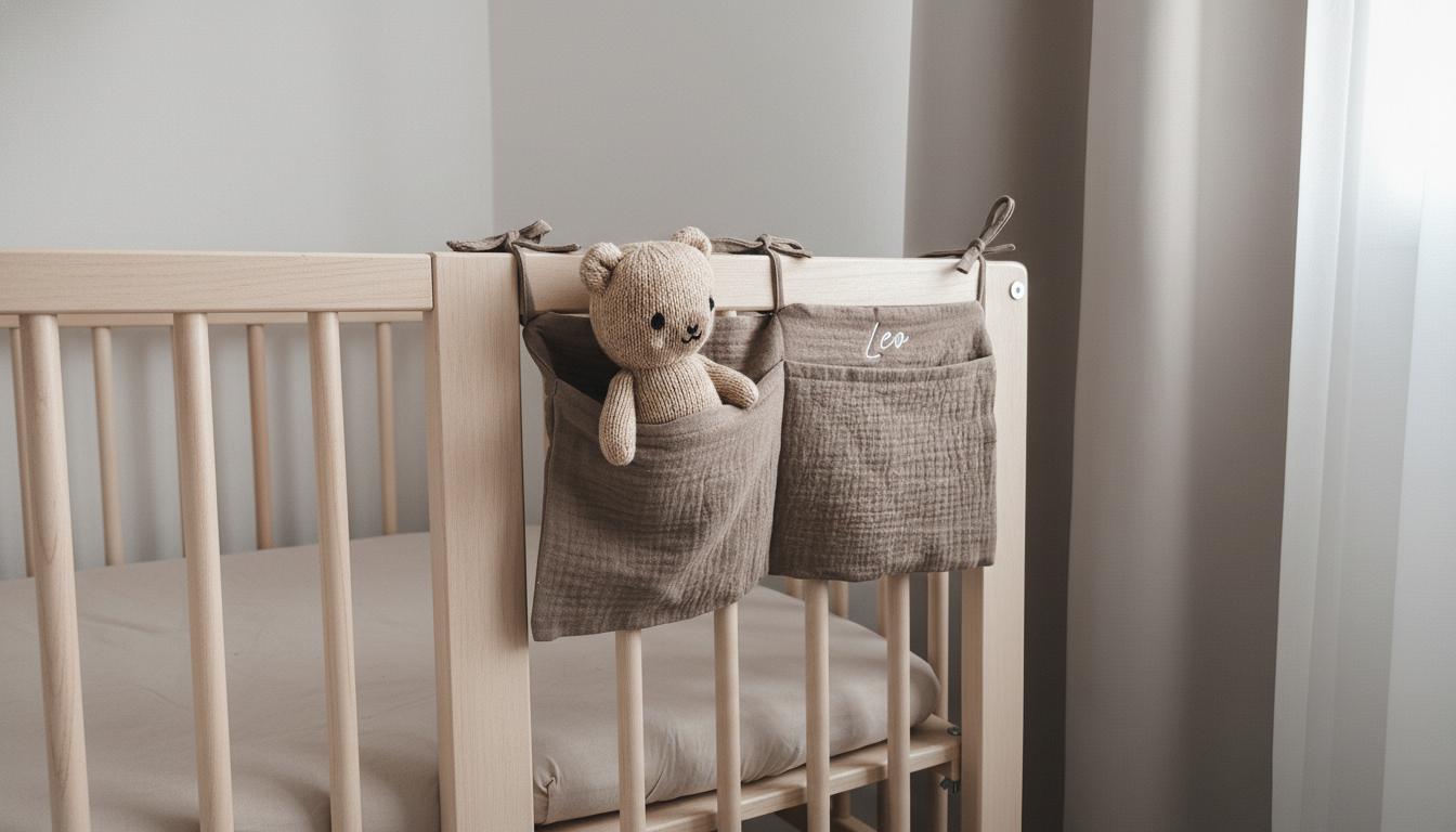 Babybett organizer personalisiert mit Namen 