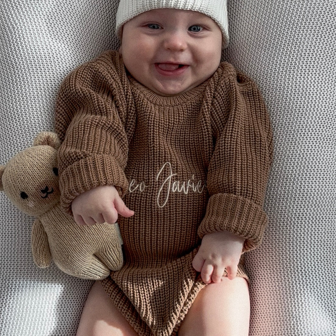 Strick-Strampler | Braun