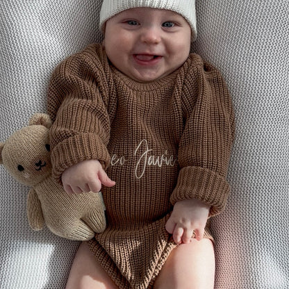 Strick-Strampler | Teddybraun