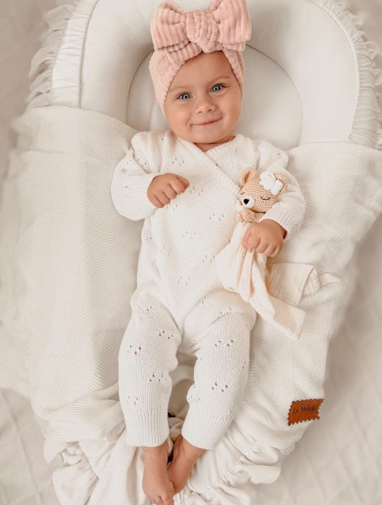 Kimono-Overall mit Pointellemuster | Weiß