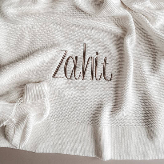 Baby Strickdecke | Weiß