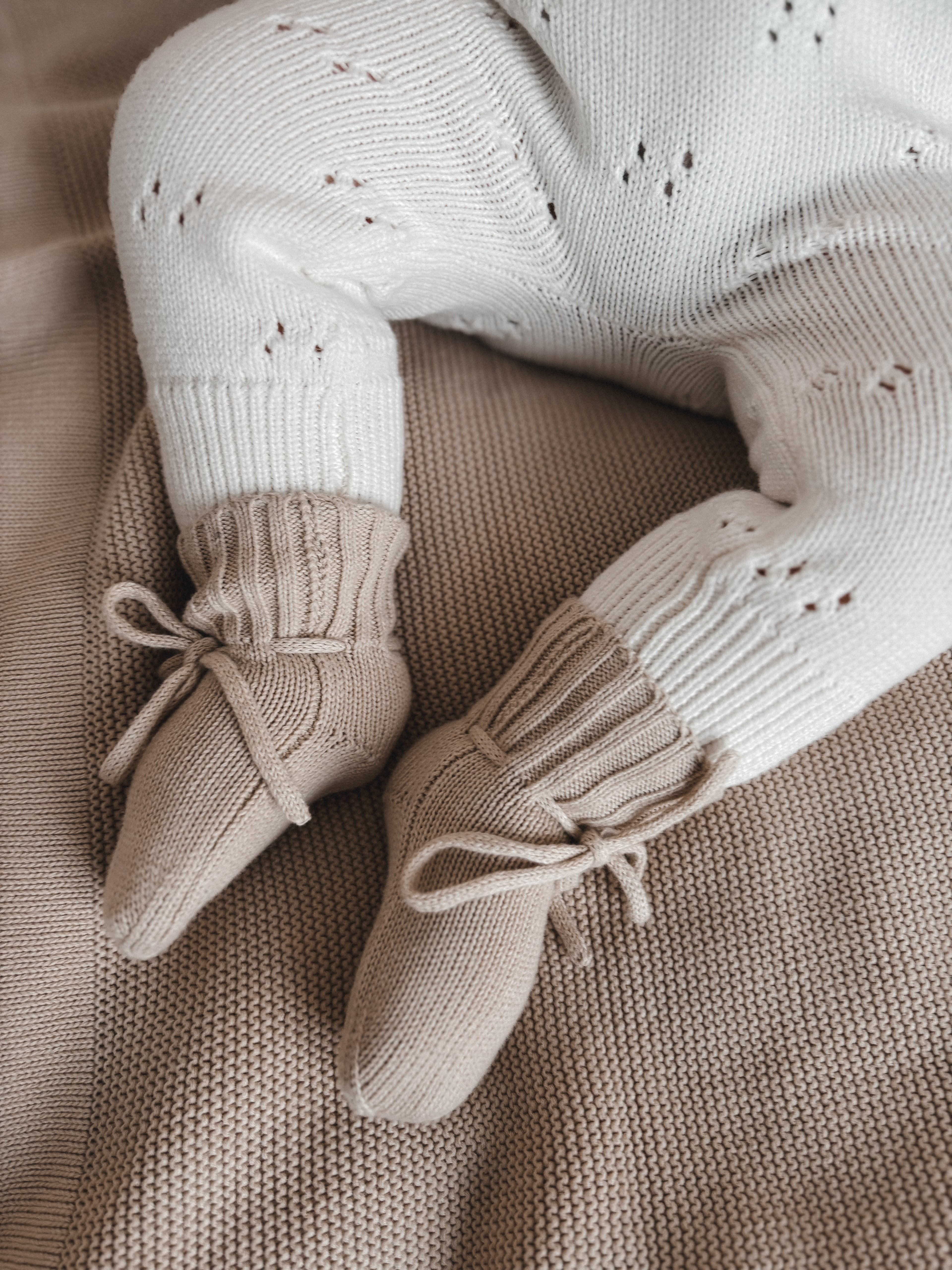 Strickschühchen | Beige