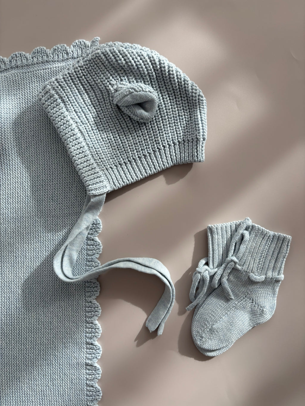 Strickmütze mit Bärenohren | Puderblau