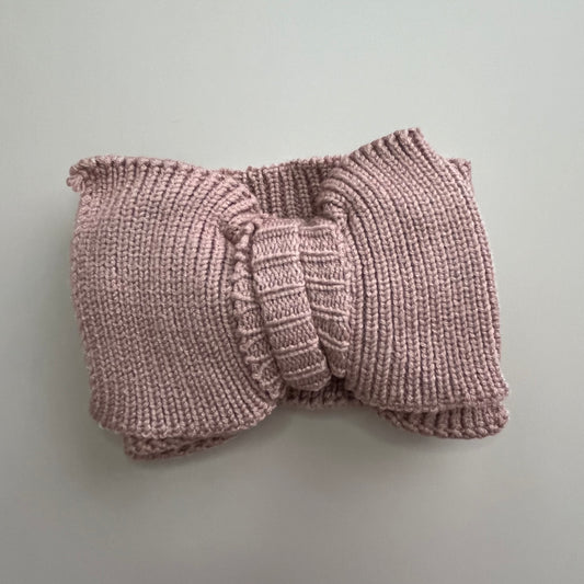 Haarband mit Schleife aus Rippstrick | Alt-Rosa