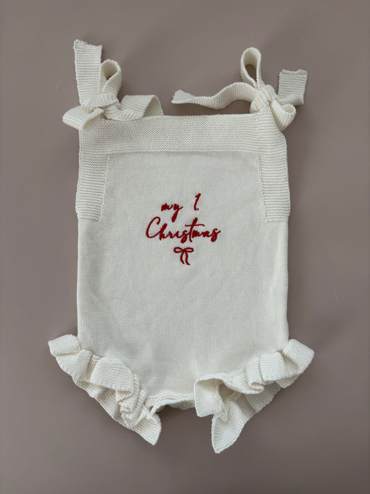 Strampler „My First Christmas“ | Weiß