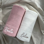 Baby Strickdecke Beige personalisiert Mit Namen 