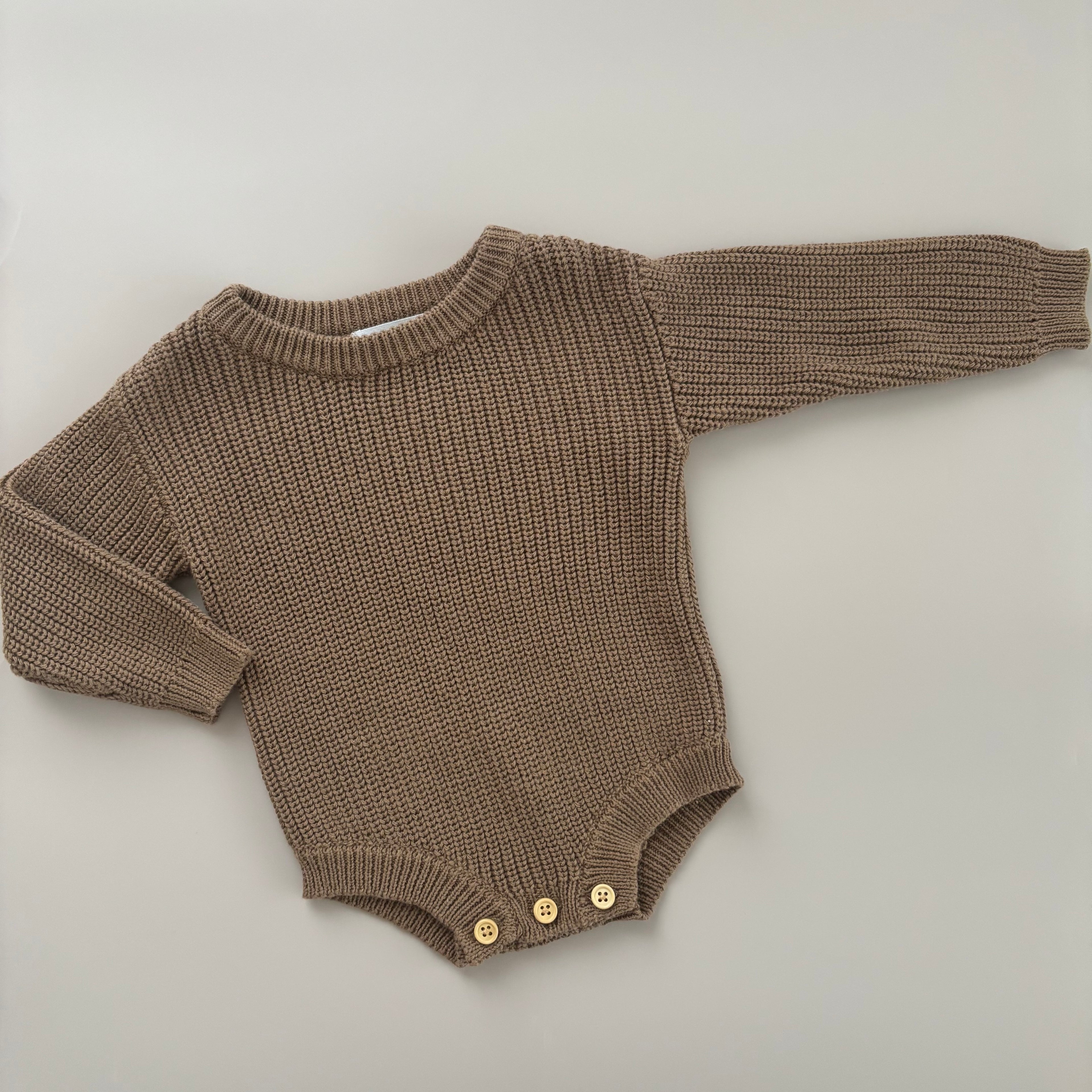 Strick-Strampler | Braun