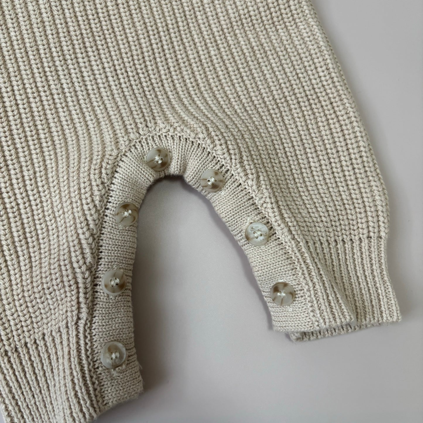 Langer Strick-Strampler | Beige
