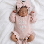 Long-Sleeved romper with Ruffles on the Leg | Powder Pink