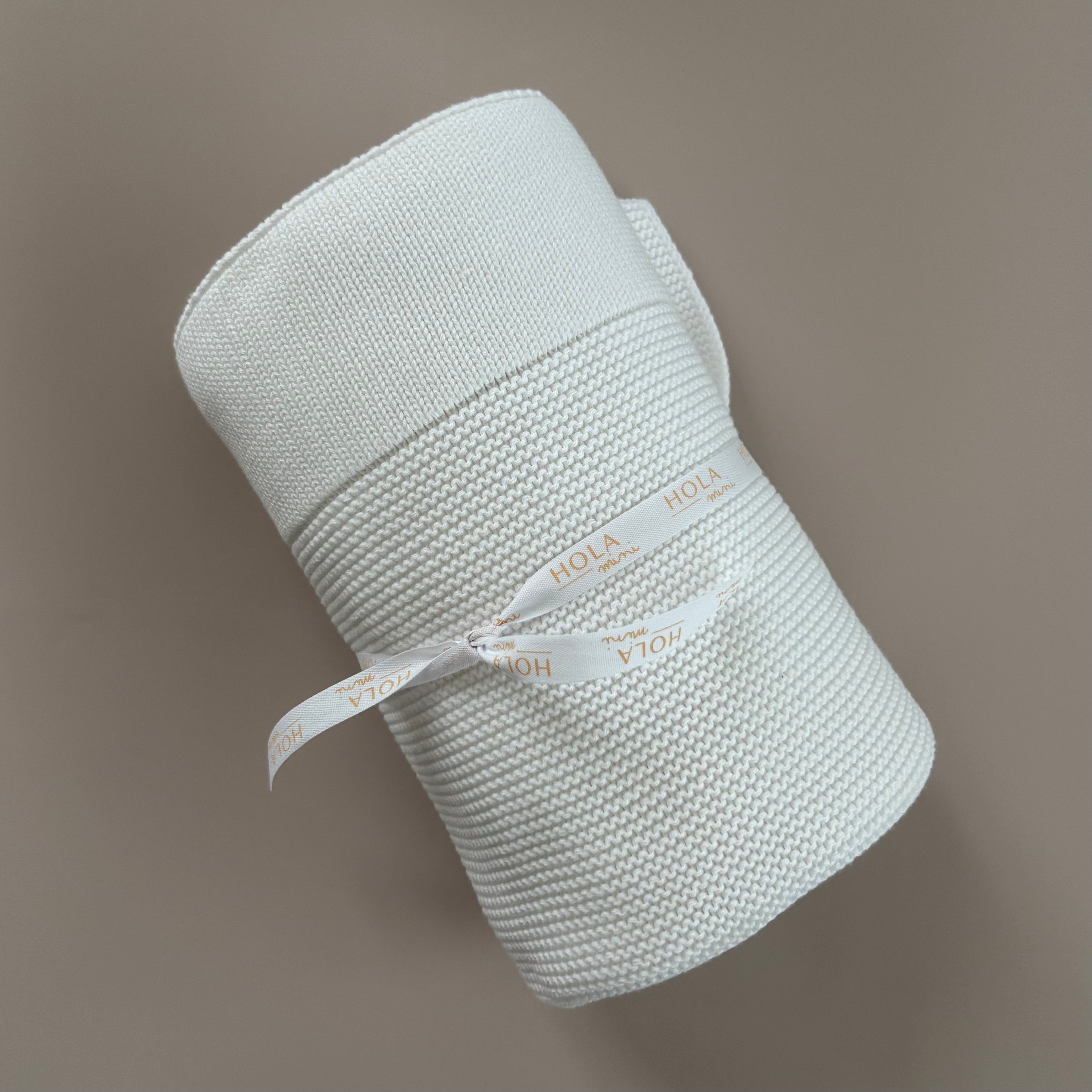 Baby-Strickdecke mit Bordüre | Weiß