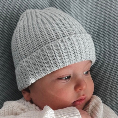 Baby-Strickmütze | Hellblau