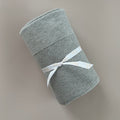 Baby-Strickdecke mit Bordüre | Grau