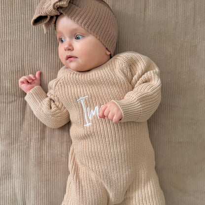 Strick-Overall | Beige