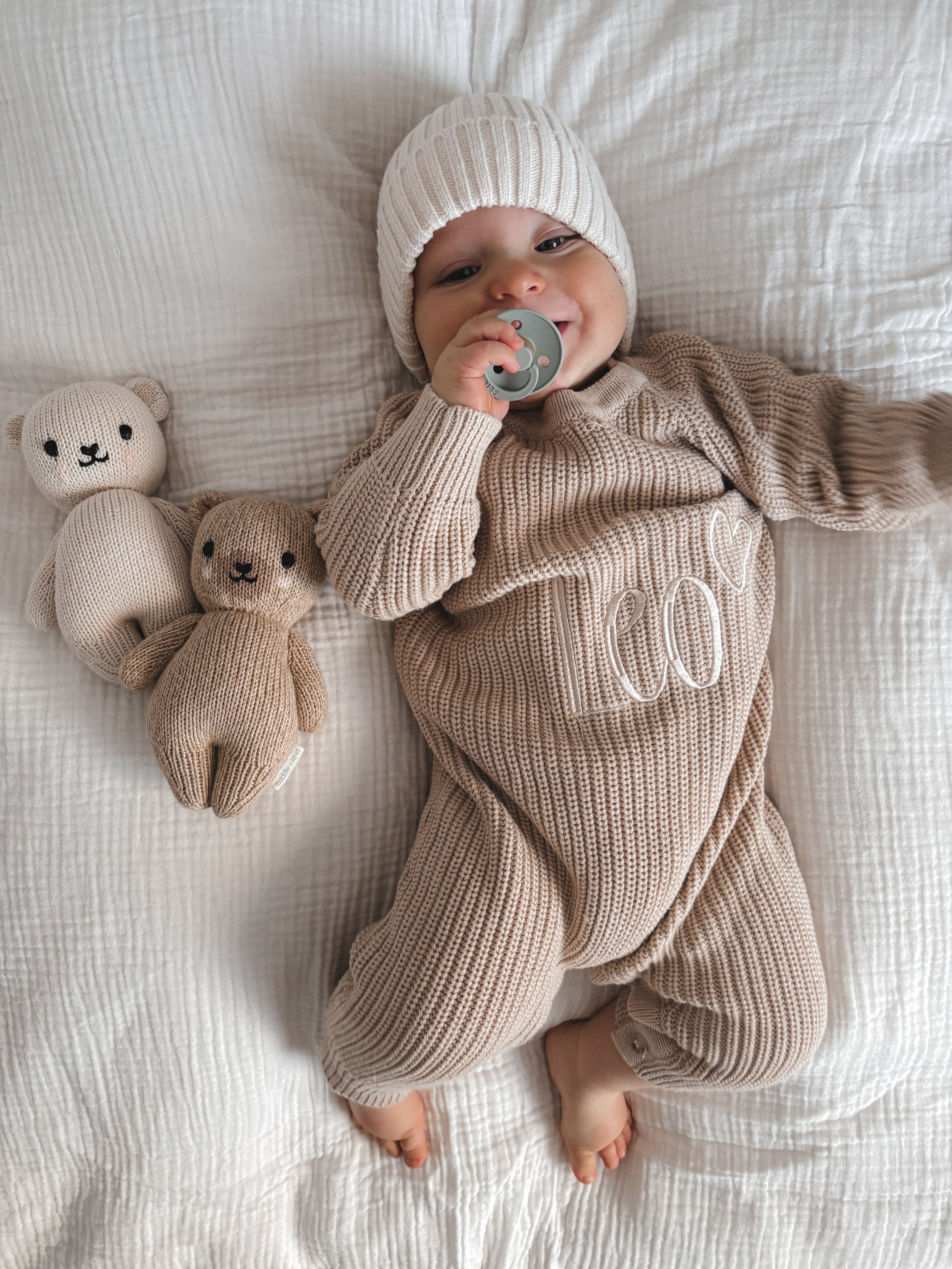 Strick-Overall | Beige