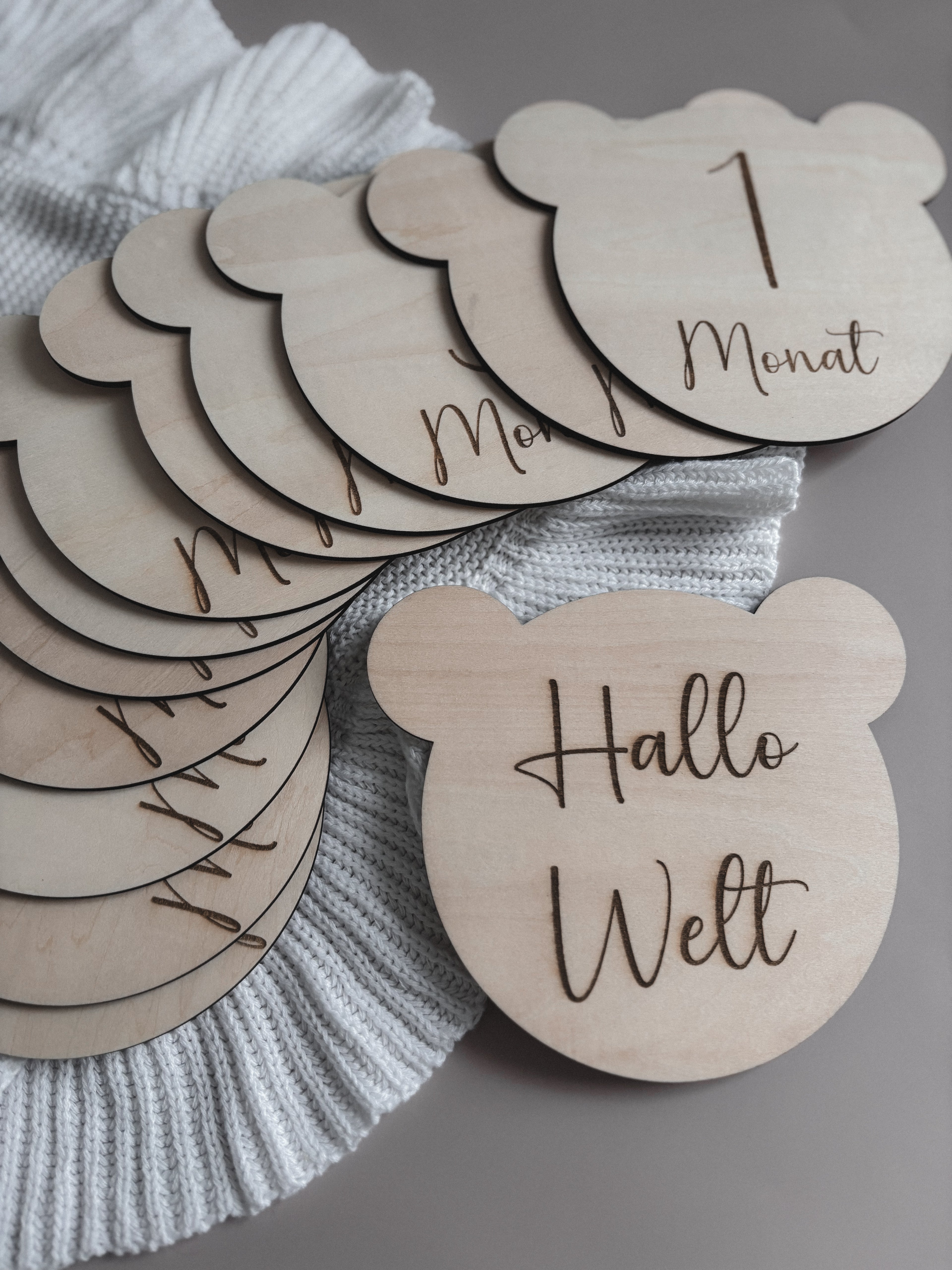 Holzschilder „Bärchen“ – Meilensteine