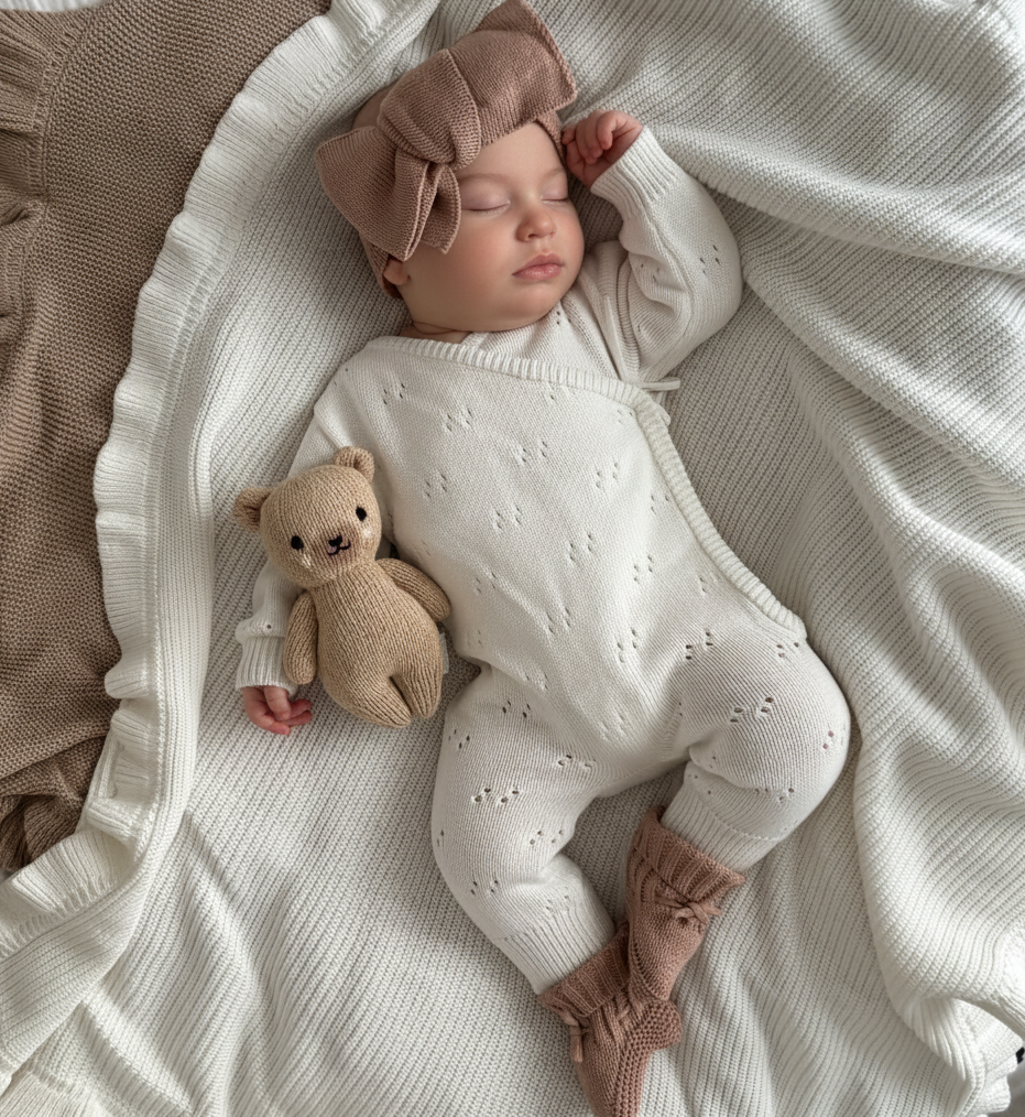 Kimono-Overall mit Pointellemuster | Weiß