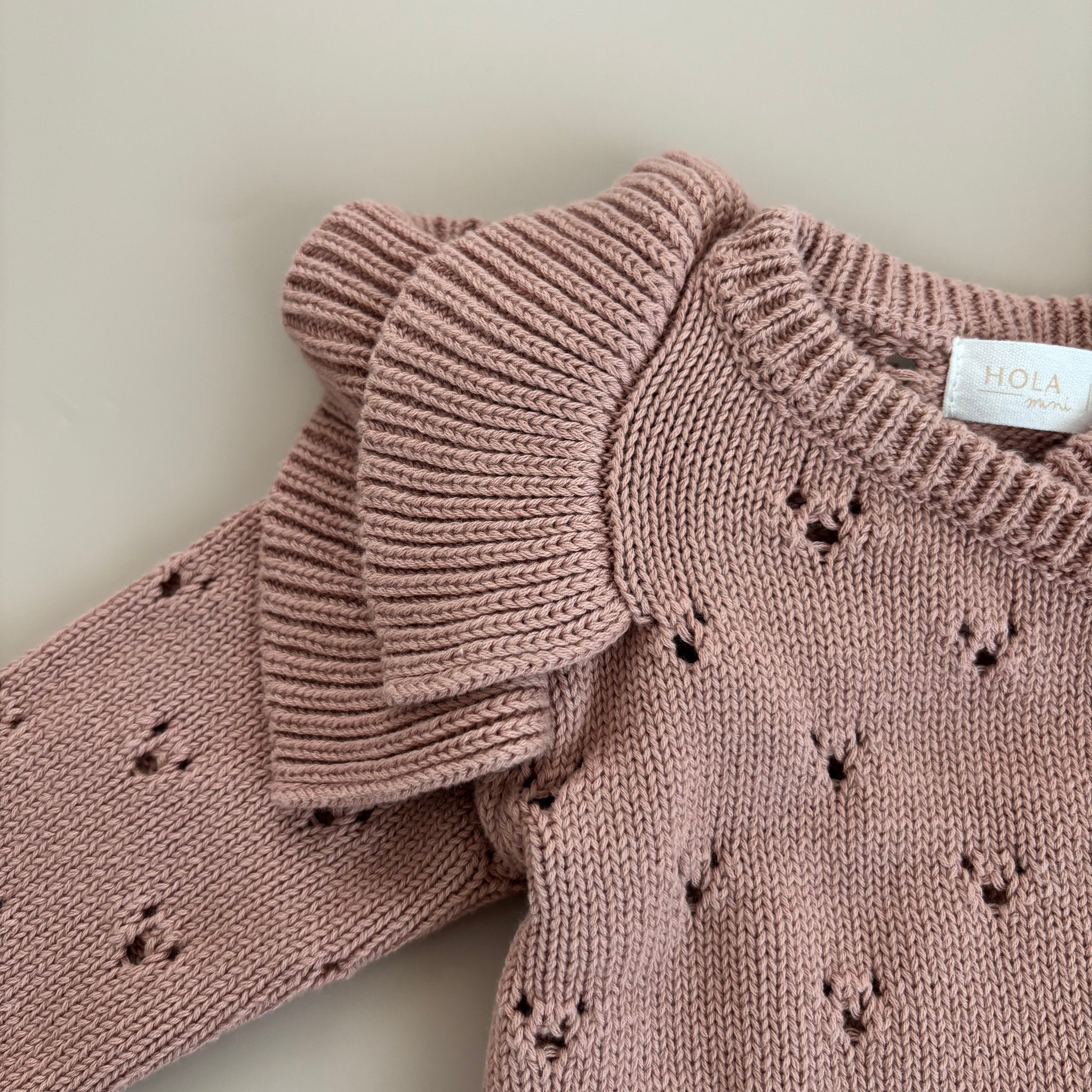 Strick-Wickelbody mit Rüschen | Dusty Rose