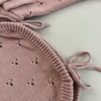 Strick-Wickelbody mit Rüschen | Dusty Rose